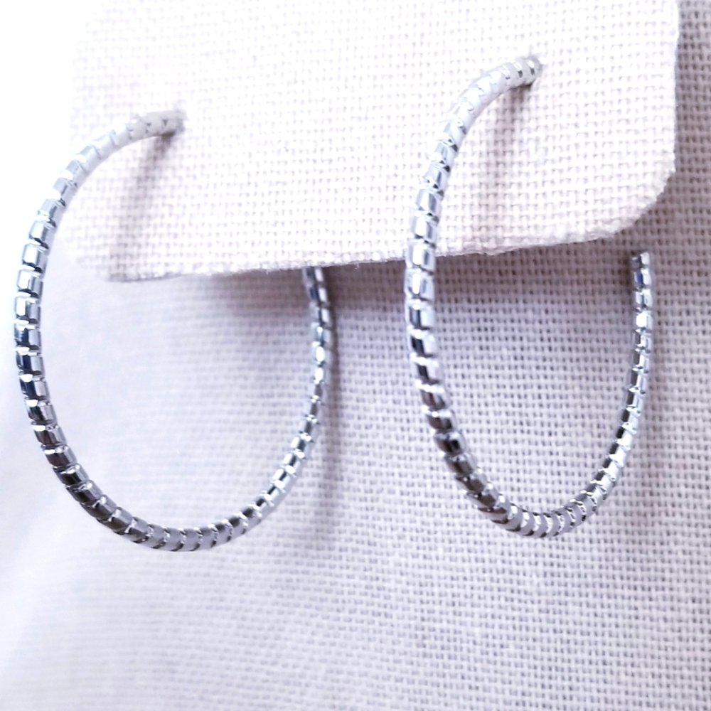 nwot-never worn- silver hoop earrings
